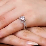 انگشتر موزانايت زنانه کد 17300