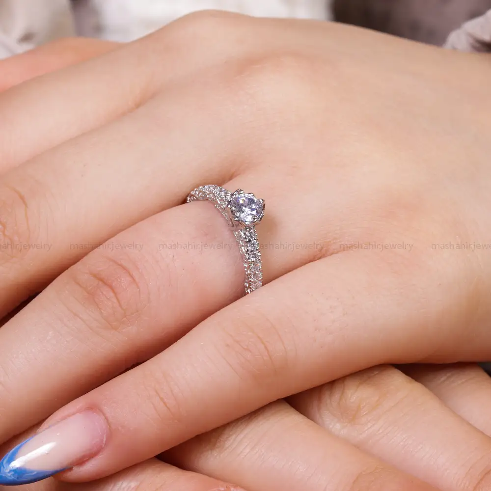 انگشتر موزانايت زنانه کد 17311