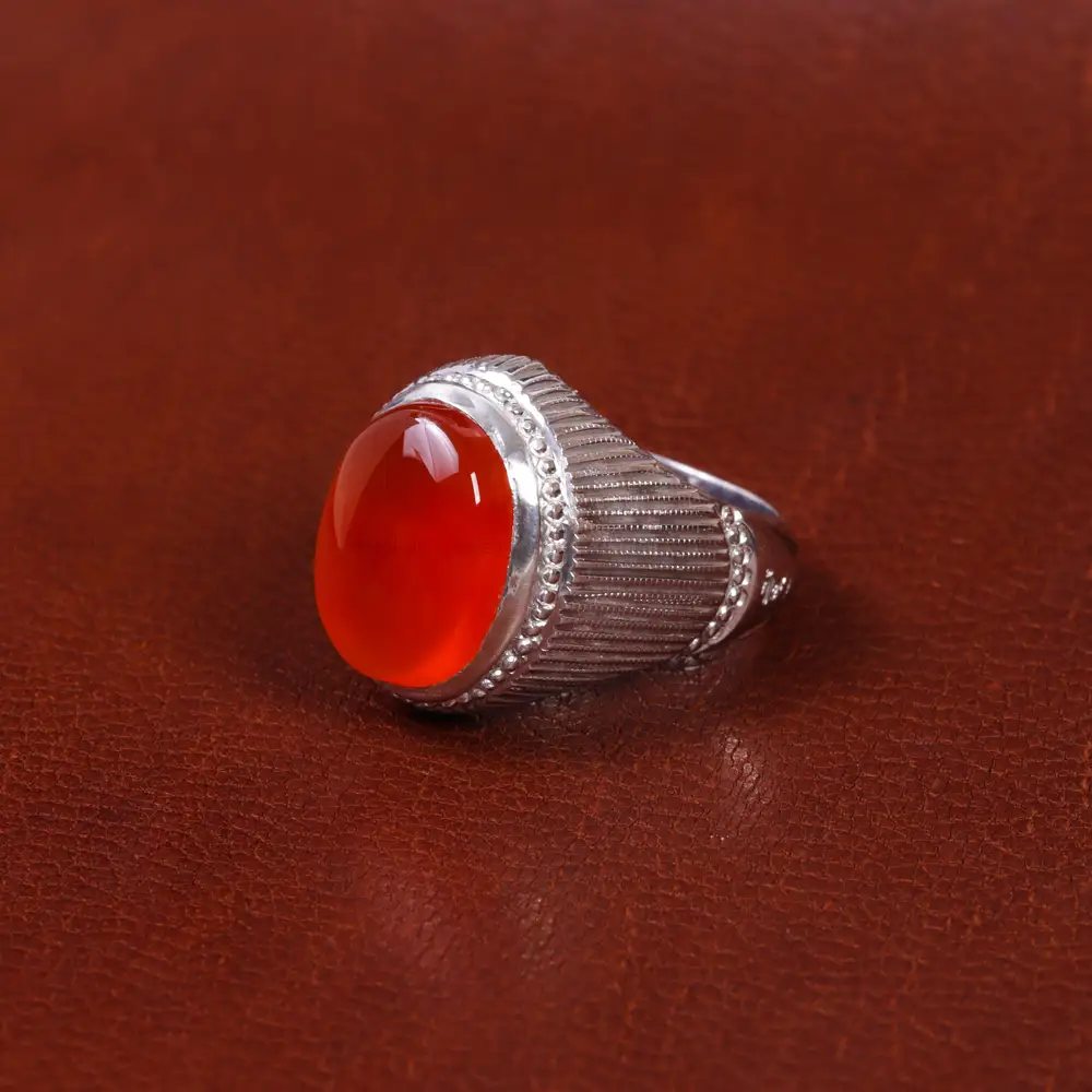 انگشتر عقیق مردانه کد 16990