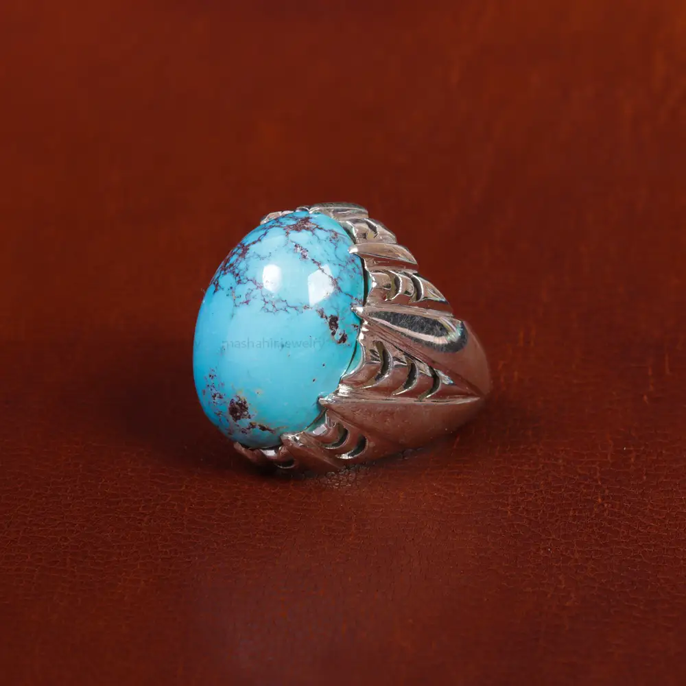 انگشتر فیروزه شجری مردانه کد 17179