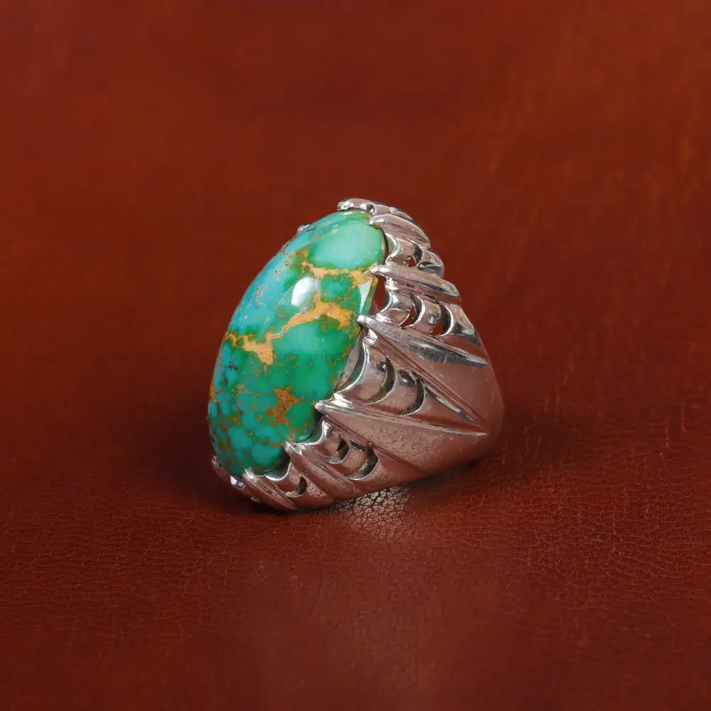 انگشتر فیروزه شجری مردانه کد 17183