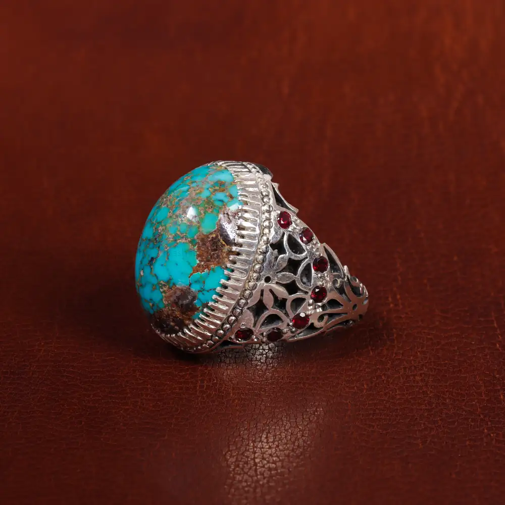 انگشتر فیروزه شجری مردانه کد 17227