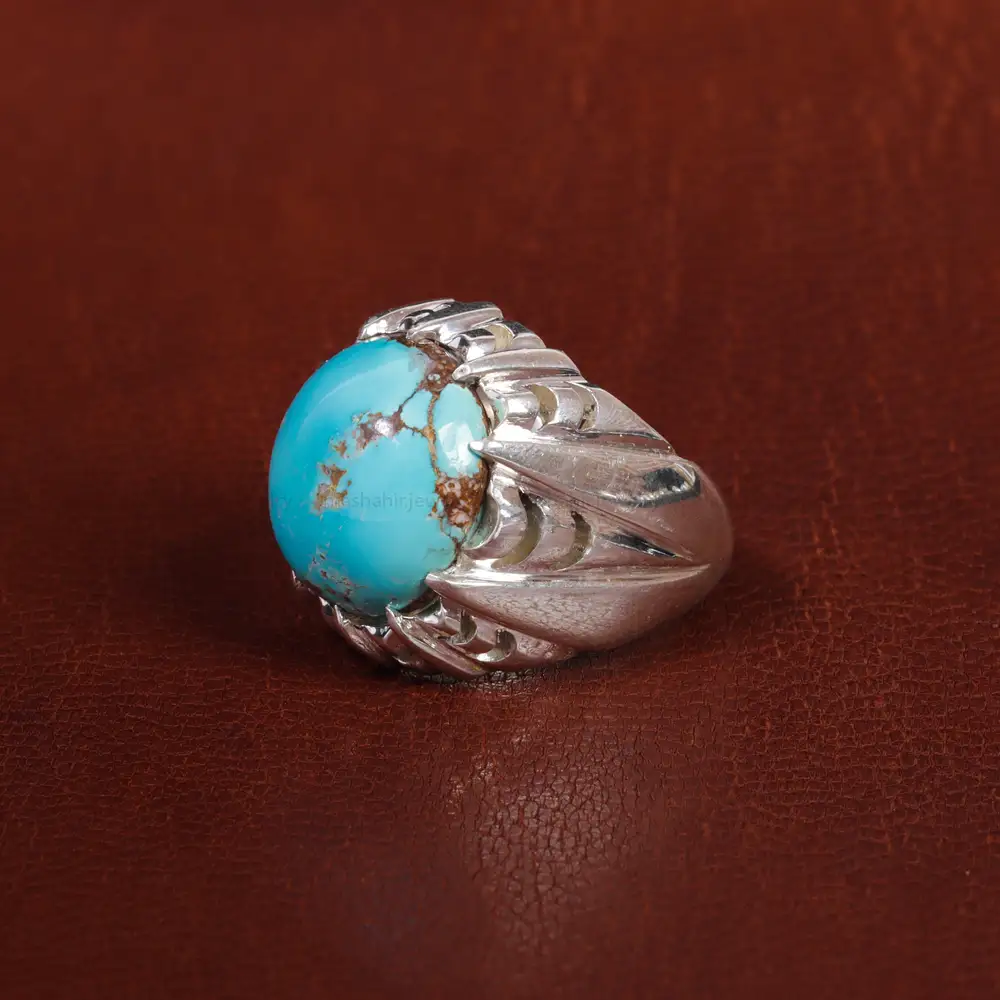 انگشتر فیروزه شجری مردانه کد 17228