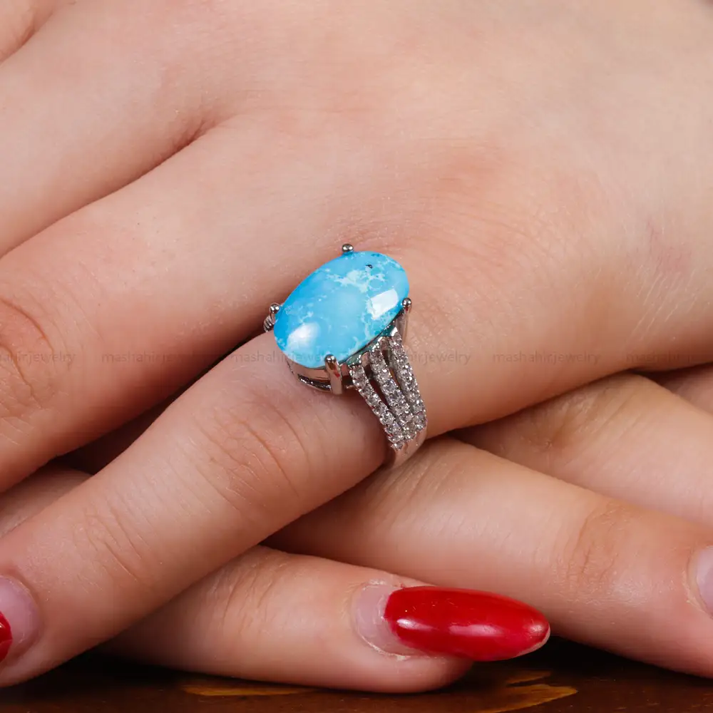 انگشتر فیروزه شجری زنانه کد 16835