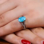 انگشتر فیروزه شجری زنانه کد 16855