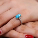 انگشتر فیروزه عجمی زنانه کد 16867
