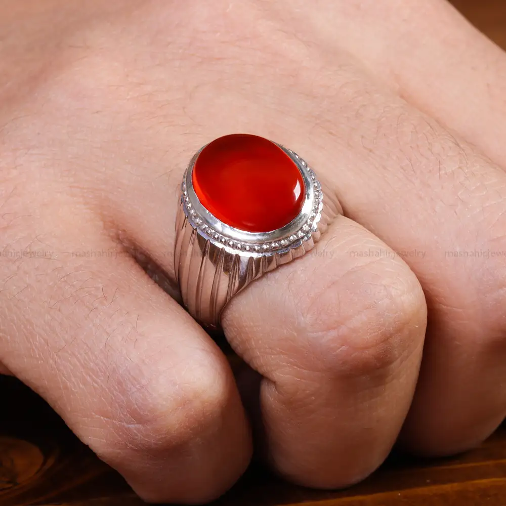 انگشتر عقیق مردانه کد 16987