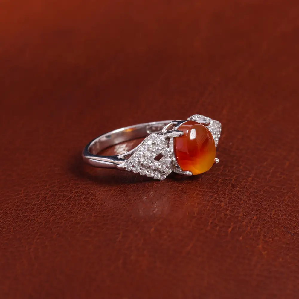 انگشتر عقیق زنانه کد 17507