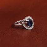 انگشتر یاقوت کبود زنانه کد 17515