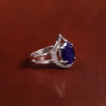 انگشتر یاقوت کبود زنانه کد 17516