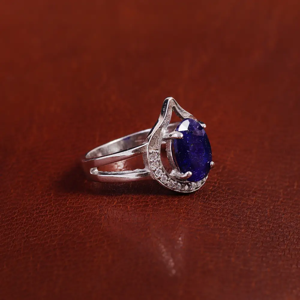 انگشتر یاقوت کبود زنانه کد 17516