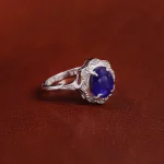 انگشتر یاقوت کبود زنانه کد 17518