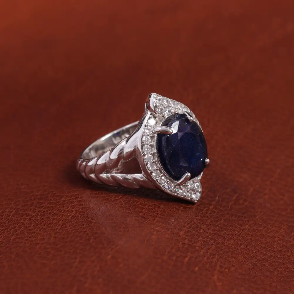 انگشتر یاقوت کبود زنانه کد 17519