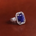 انگشتر یاقوت کبود زنانه کد 17522