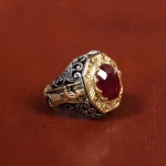 انگشتر یاقوت سرخ مردانه کد 17550