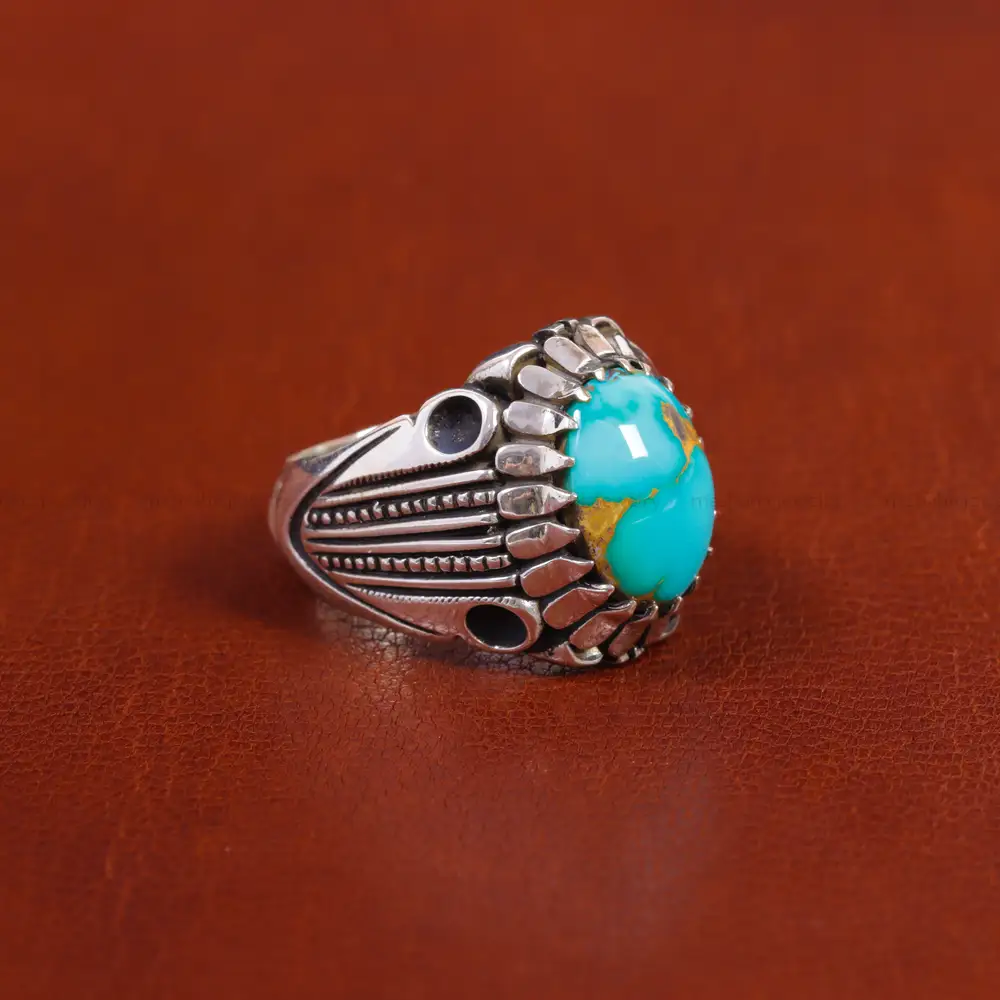 انگشتر فیروزه شجری مردانه کد 17556