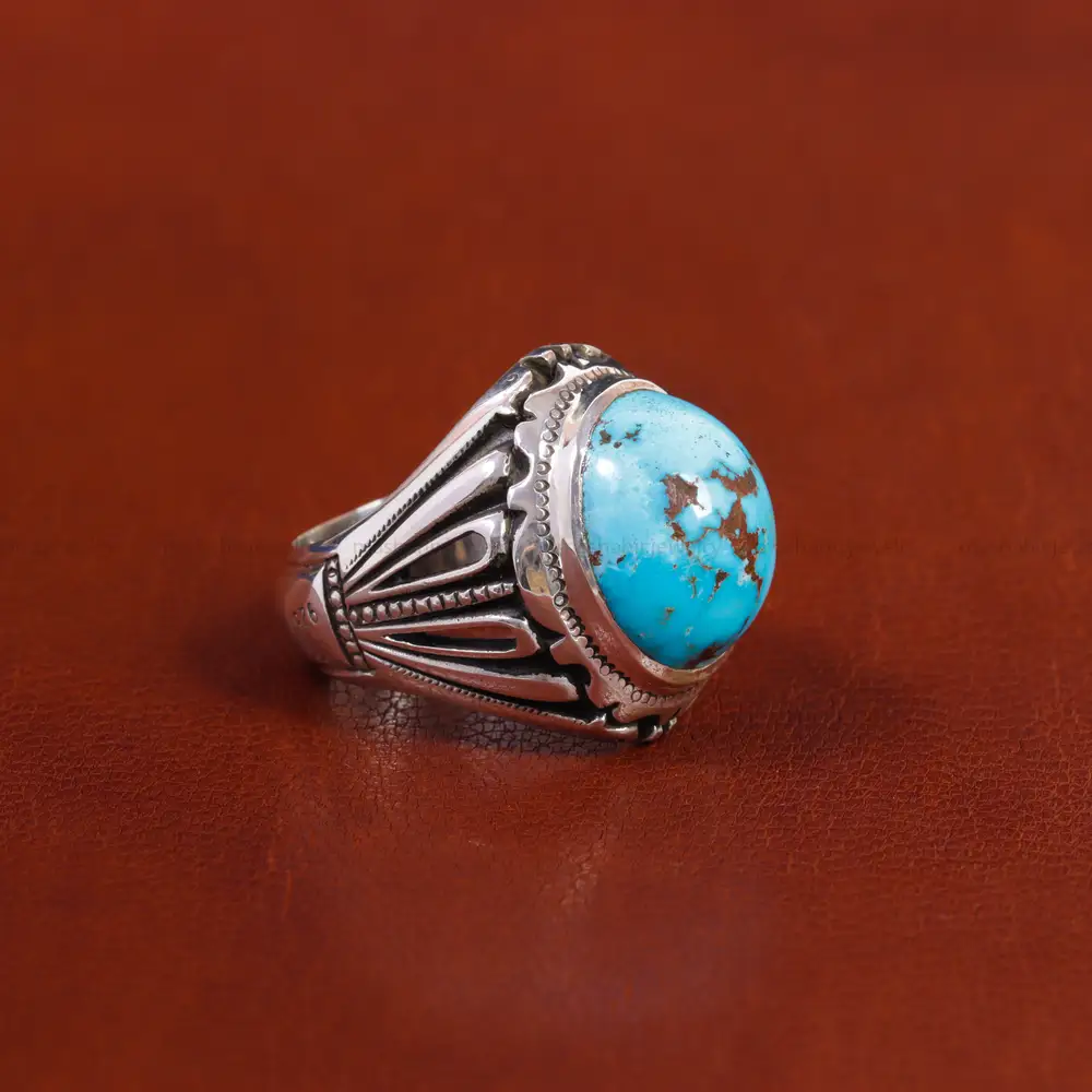 انگشتر فیروزه شجری مردانه کد 17560