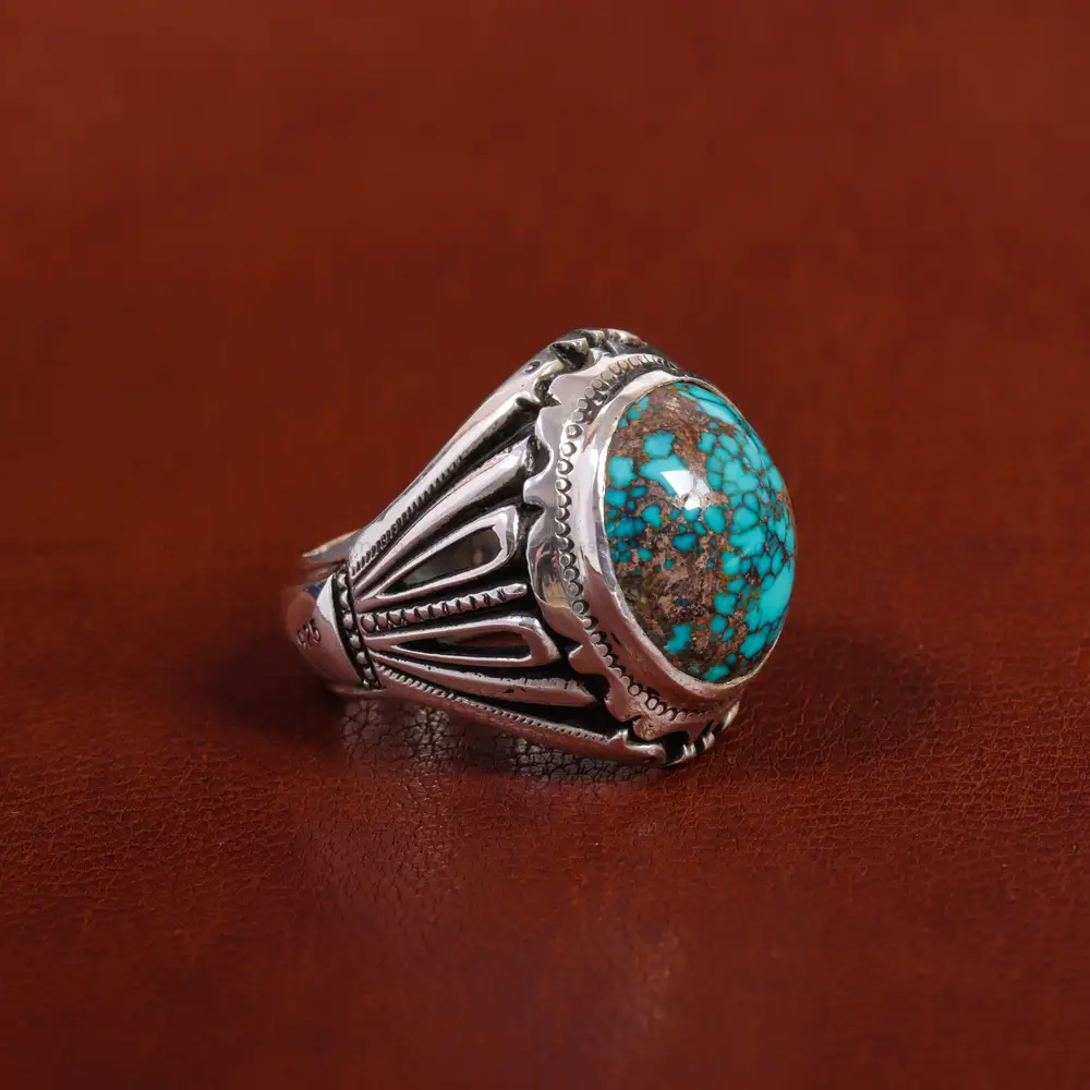 انگشتر فیروزه شجری مردانه کد 17569