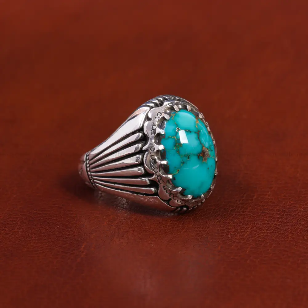 انگشتر فیروزه شجری مردانه کد 17571