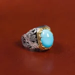 انگشتر فیروزه عجمی مردانه کد 17576