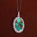 گردنبند فیروزه زنانه کد 17586