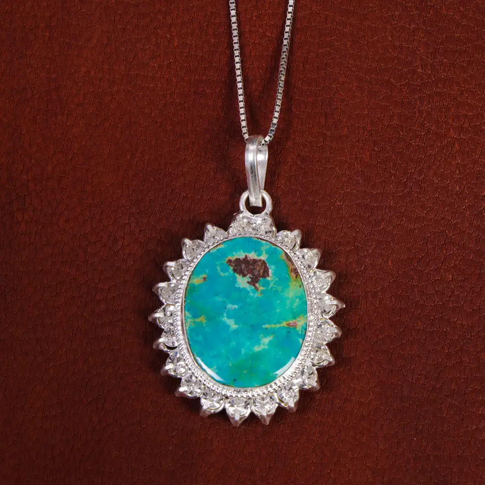 گردنبند فیروزه زنانه کد 17606