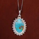 گردنبند فیروزه زنانه کد 17614