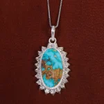 گردنبند فیروزه زنانه کد 17619