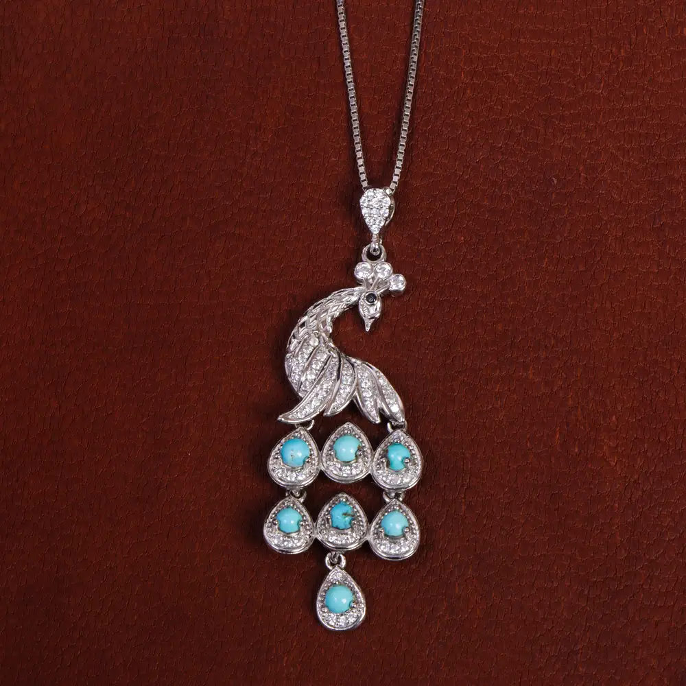 گردنبند فیروزه زنانه کد 17633