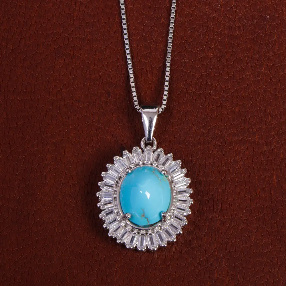 گردنبند فیروزه زنانه کد 17636