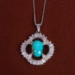 گردنبند فیروزه زنانه کد 17638