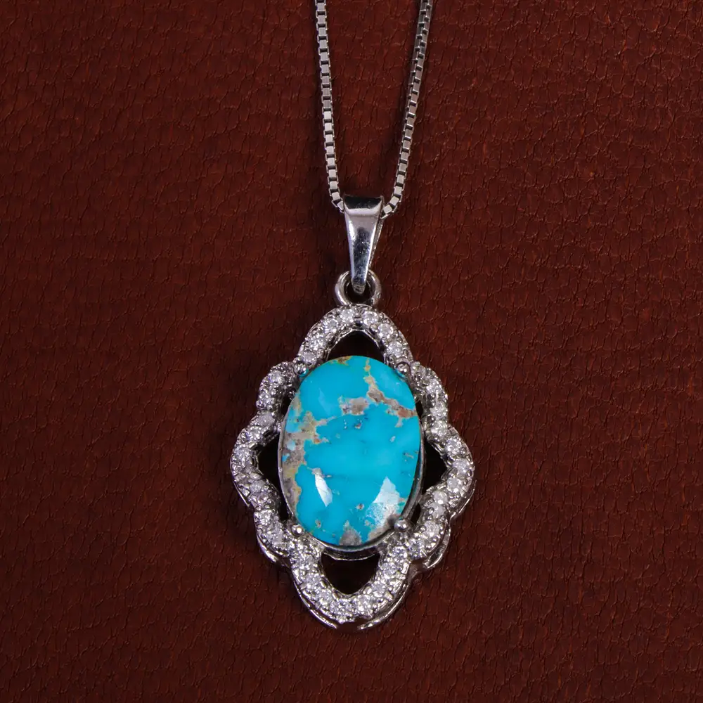 گردنبند فیروزه زنانه کد 17639