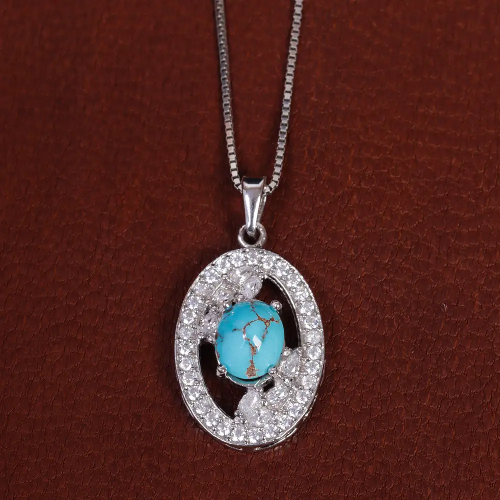 گردنبند فیروزه زنانه کد 17643