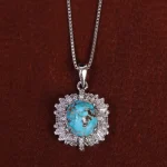 گردنبند فیروزه زنانه کد 17659