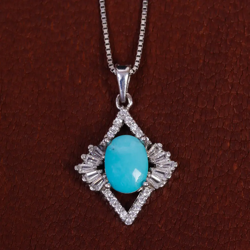 گردنبند فیروزه زنانه کد 17661