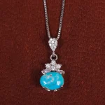 گردنبند فیروزه زنانه کد 17673