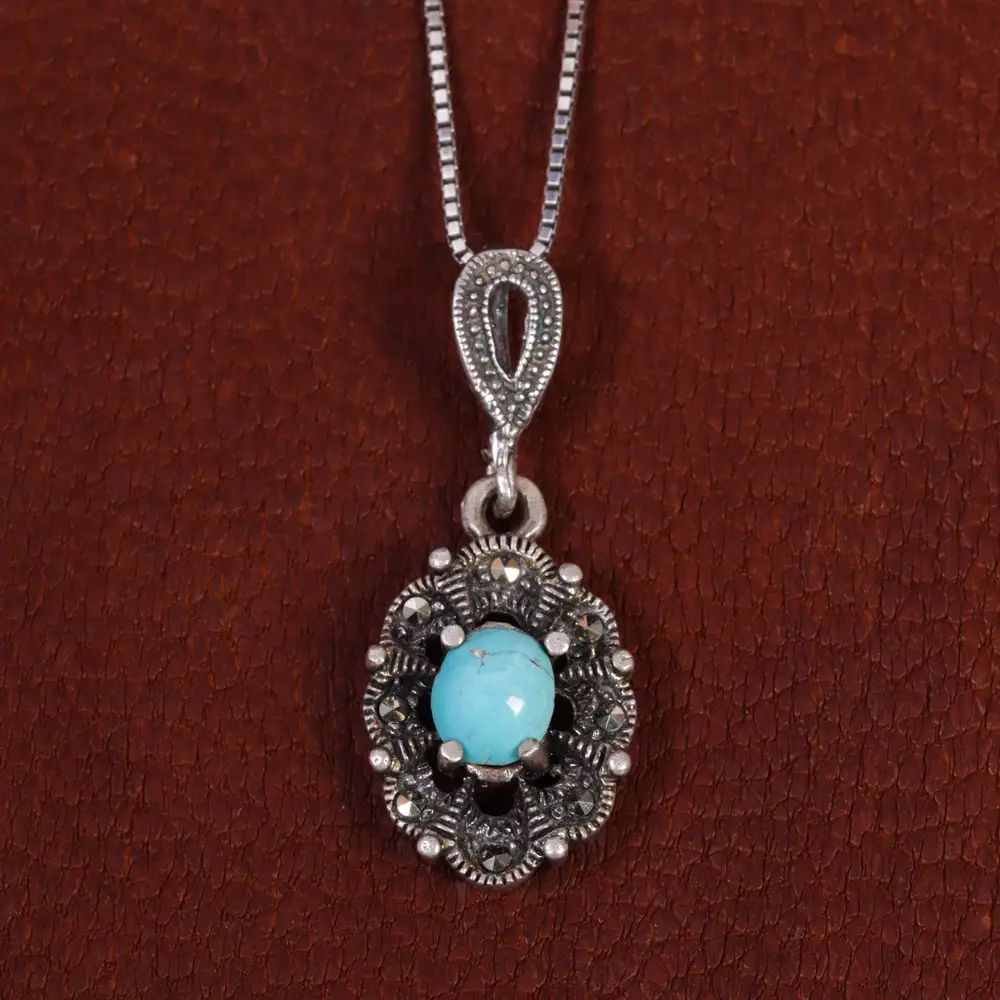 گردنبند فیروزه زنانه کد 17676