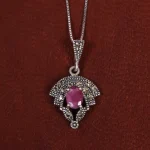 گردنبند یاقوت سرخ زنانه کد 17678