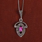 گردنبند یاقوت سرخ زنانه کد 17679