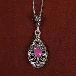 گردنبند یاقوت سرخ زنانه کد 17680