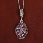 گردنبند یاقوت سرخ زنانه کد 17683