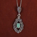 گردنبند زمرد زنانه کد 17687