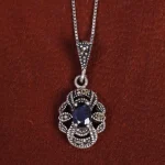 گردنبند یاقوت کبود زنانه کد 17690