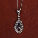 گردنبند یاقوت کبود زنانه کد 17691