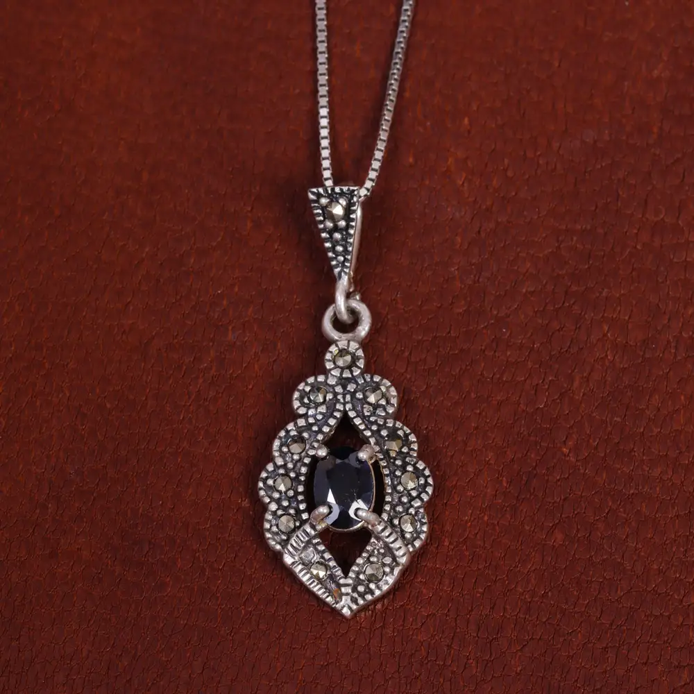 گردنبند یاقوت کبود زنانه کد 17691