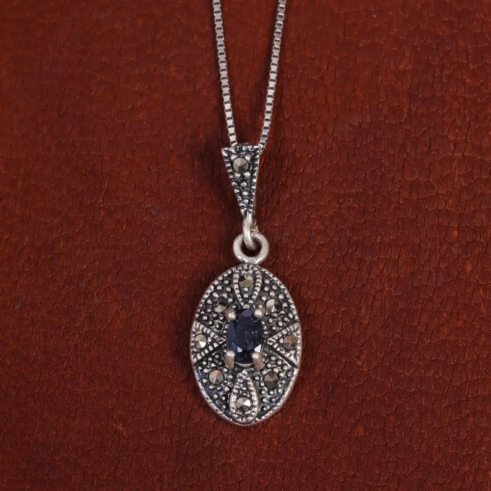 گردنبند یاقوت کبود زنانه کد 17692