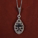 گردنبند یاقوت کبود زنانه کد 17693