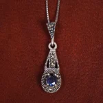 گردنبند یاقوت کبود زنانه کد 17696