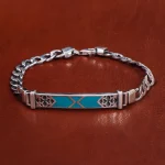 دستبند نقره مردانه کد 17801