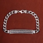 دستبند نقره مردانه کد 17806